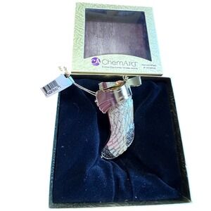 ChemArt Elegant Stocking Christmas Ornament 51011 Gold Tone Handcrafted USA Box